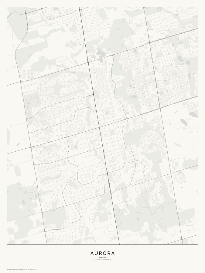 Aurora map poster, classic style
