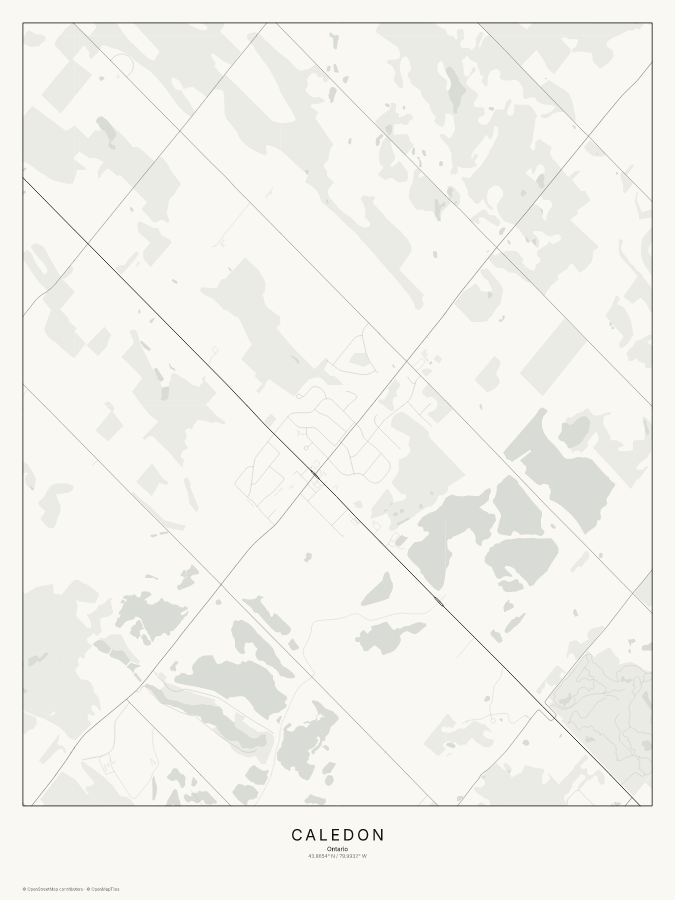 Caledon map poster, classic style