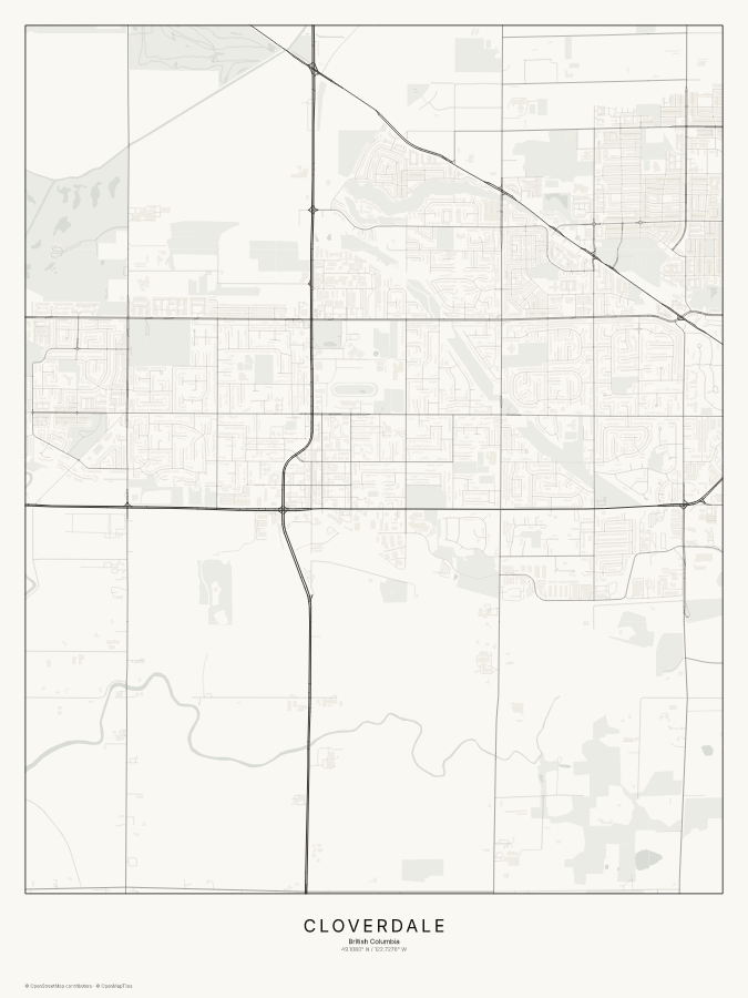 Cloverdale map poster, classic style