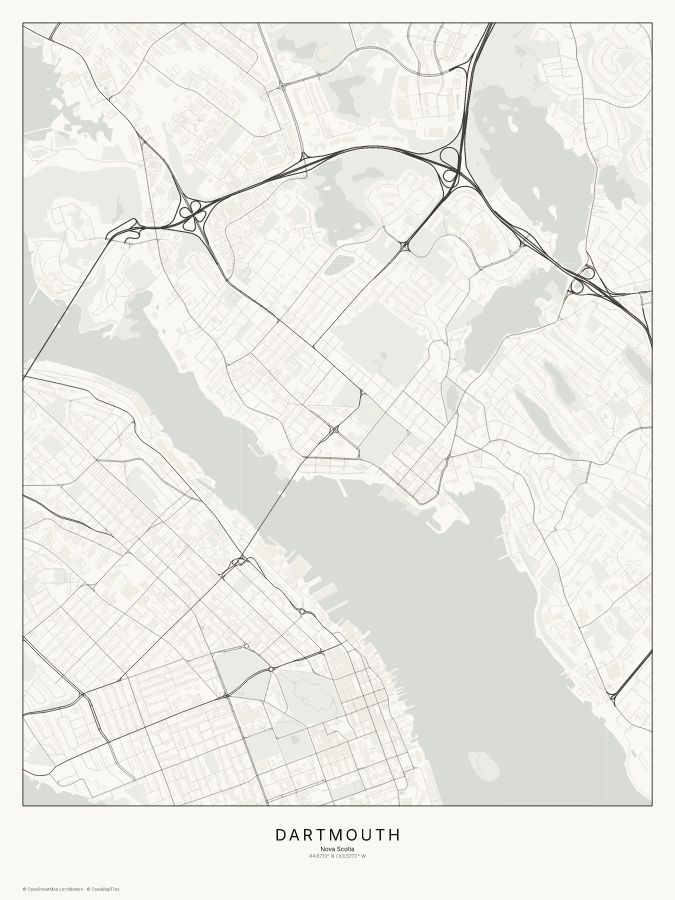 Dartmouth map poster, classic style