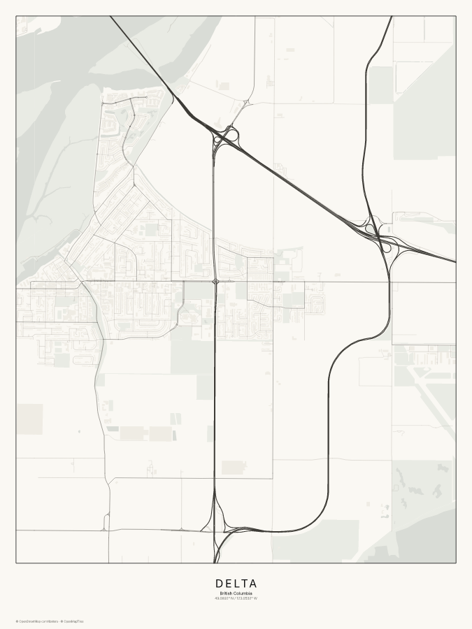 Delta map poster, classic style