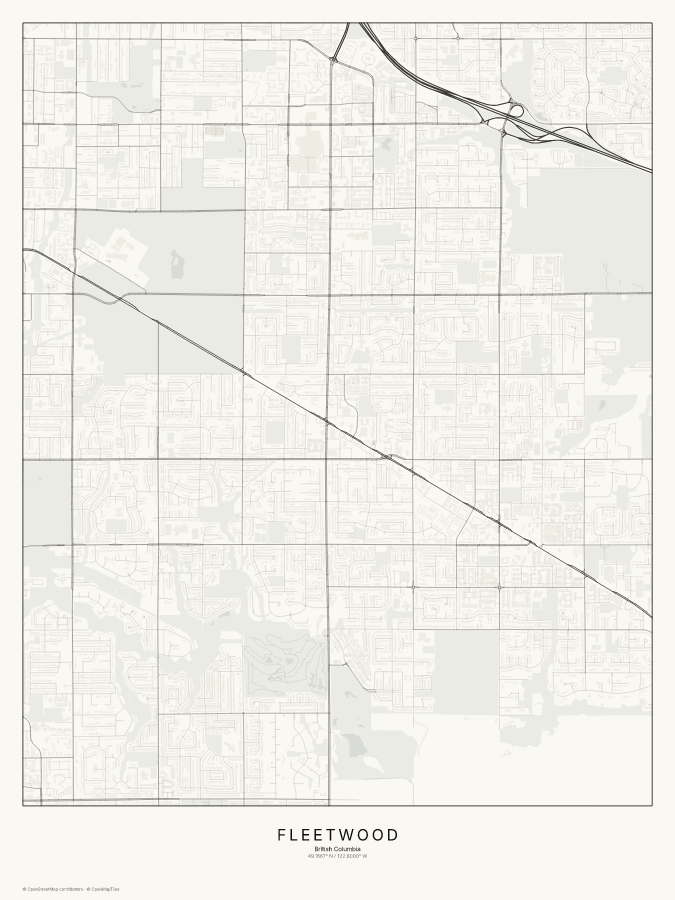 Fleetwood map poster, classic style