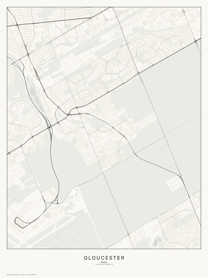 Gloucester map poster, classic style