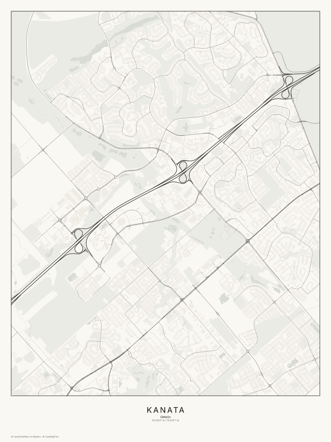 Kanata map poster, classic style