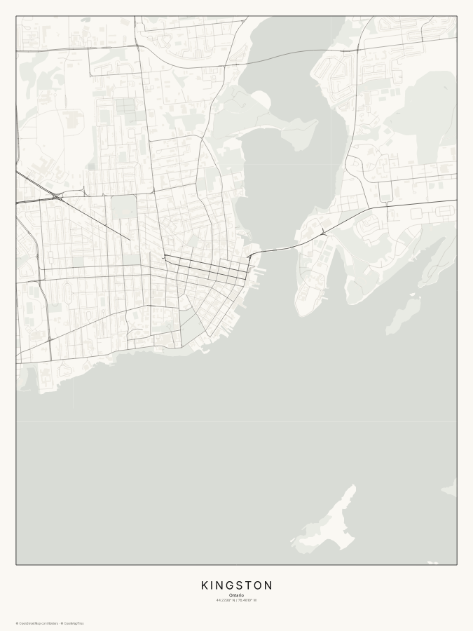 Kingston map poster, classic style