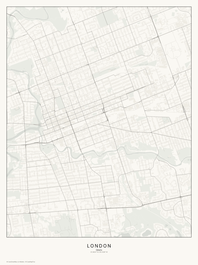 London map poster, classic style