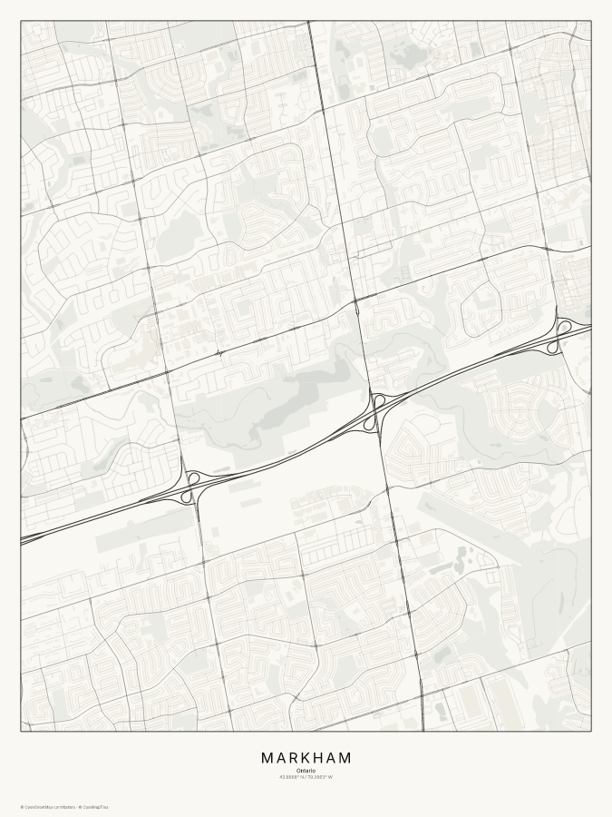 Markham map poster, classic style