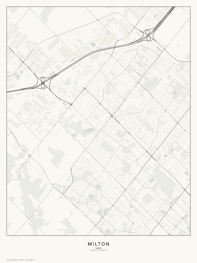 Milton map poster, classic style