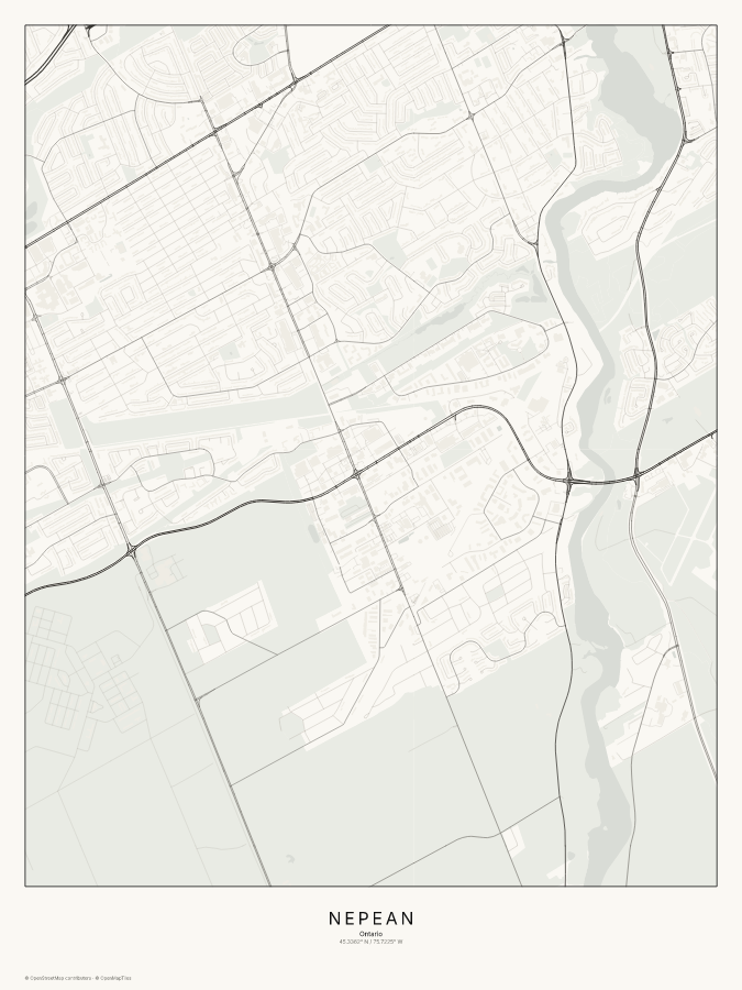 Nepean map poster, classic style