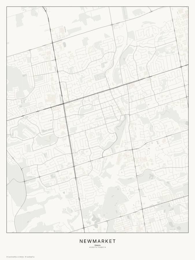 Newmarket map poster, classic style