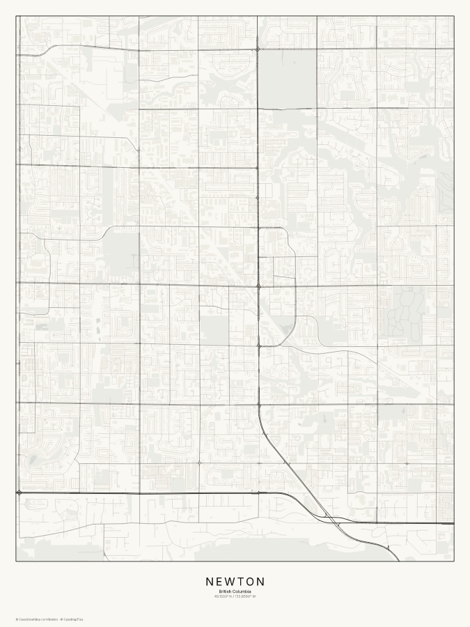 Newton map poster, classic style