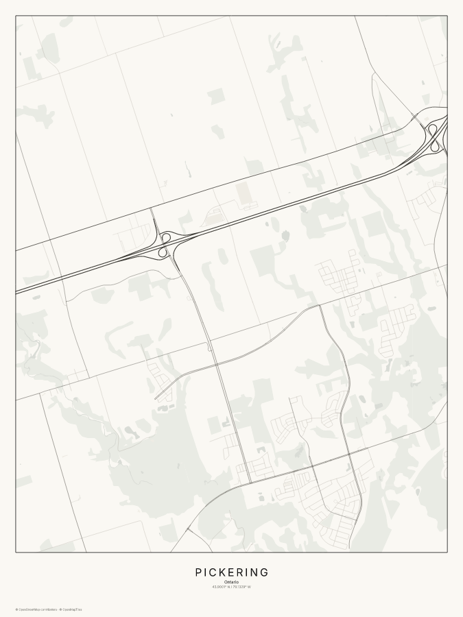 Pickering map poster, classic style