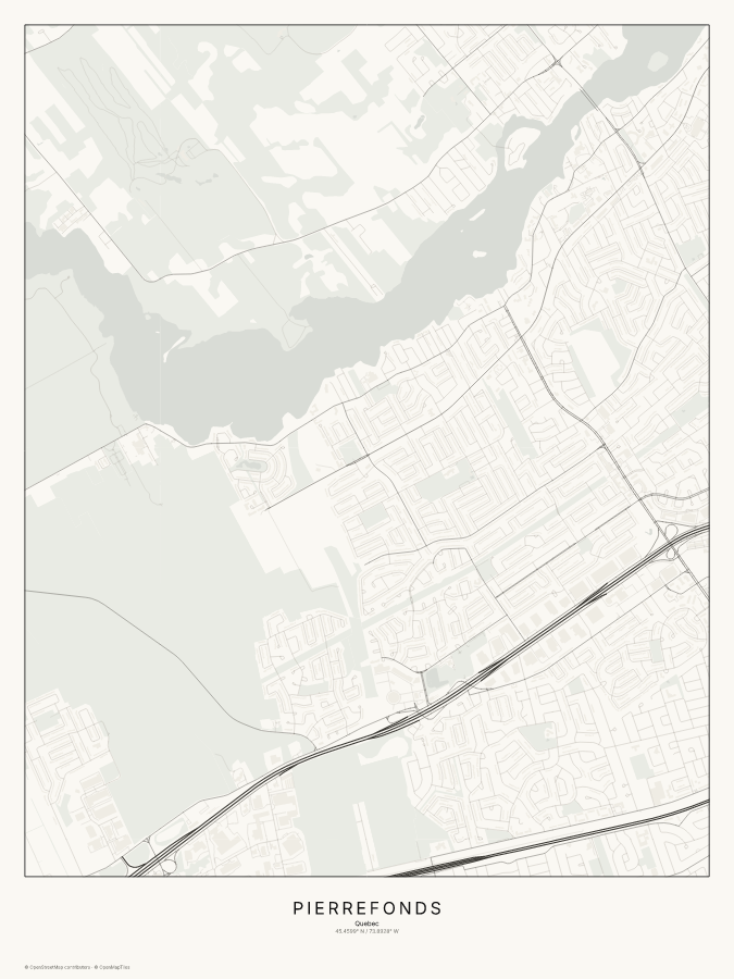 Pierrefonds map poster, classic style