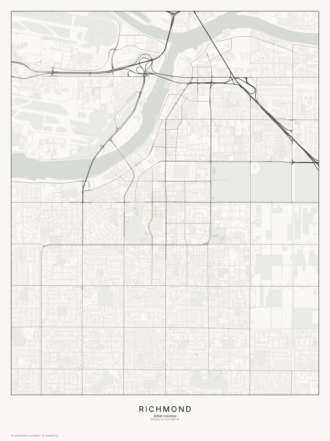 Richmond map poster, classic style