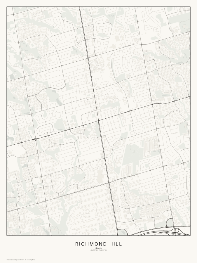 Richmond Hill map poster, classic style