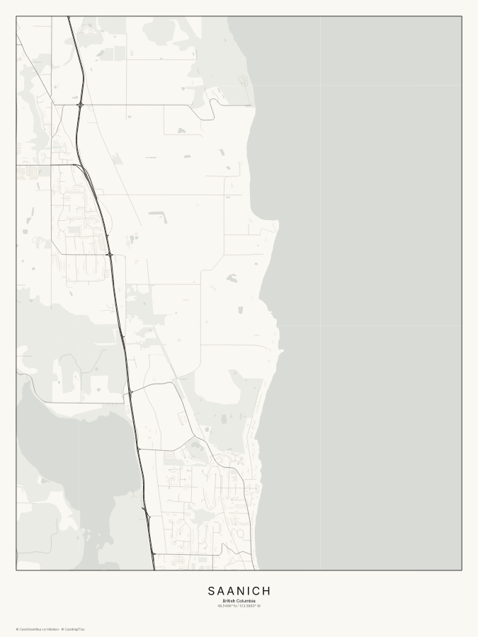 Saanich map poster, classic style