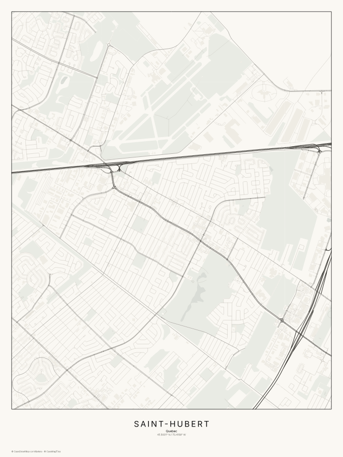 Saint-Hubert map poster, classic style