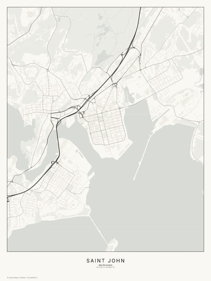 Saint John map poster, classic style