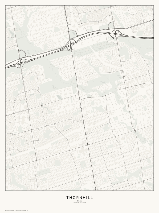 Thornhill map poster, classic style