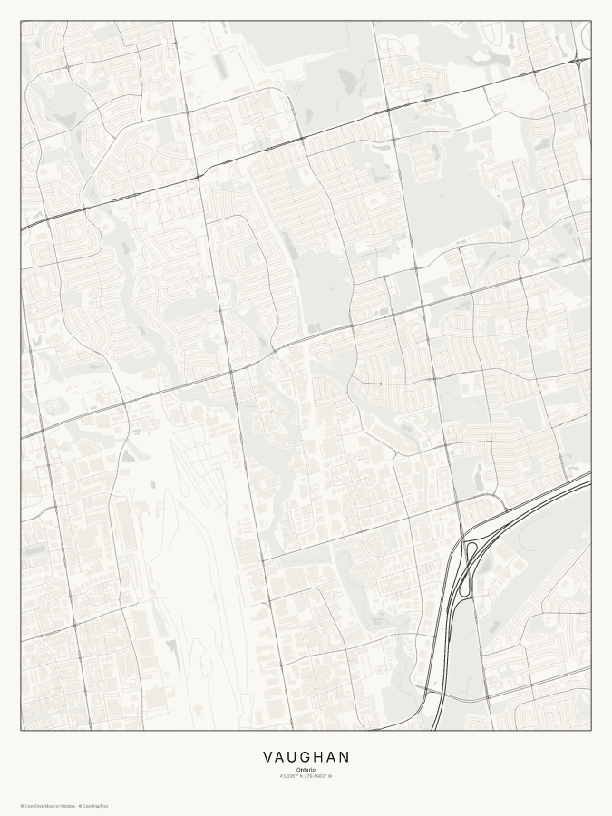 Vaughan map poster, classic style
