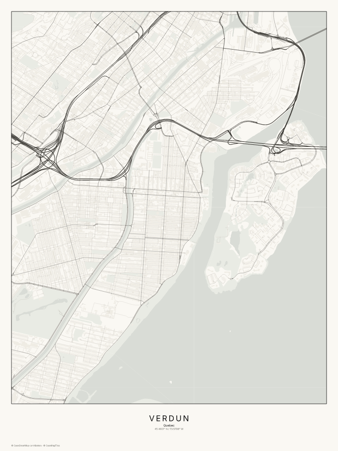 Verdun map poster, classic style
