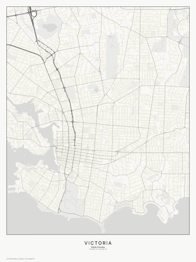 Victoria map poster, classic style