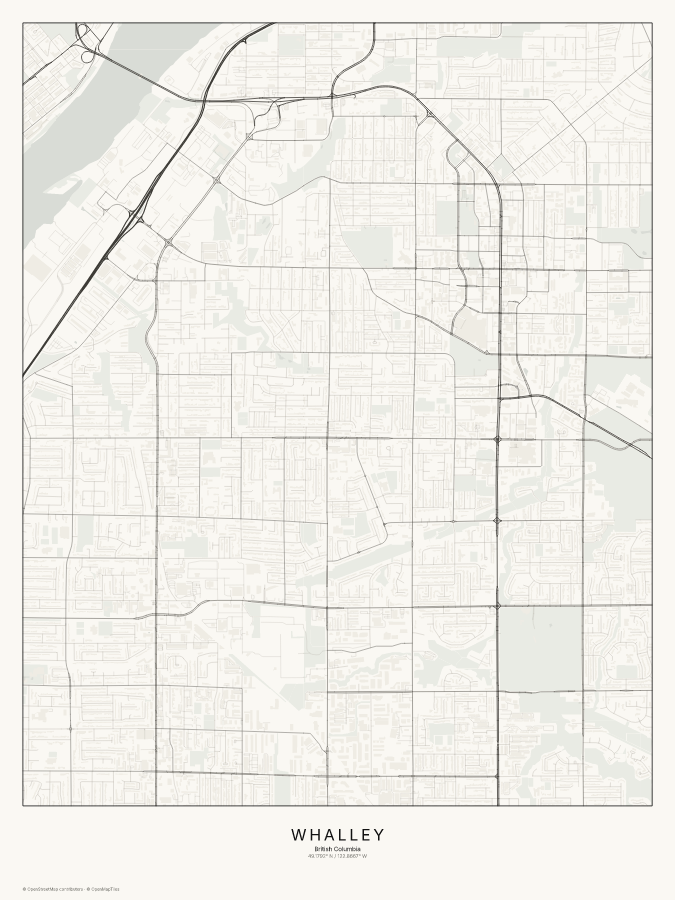 Whalley map poster, classic style