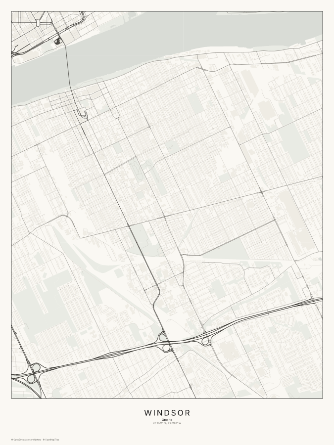 Windsor map poster, classic style