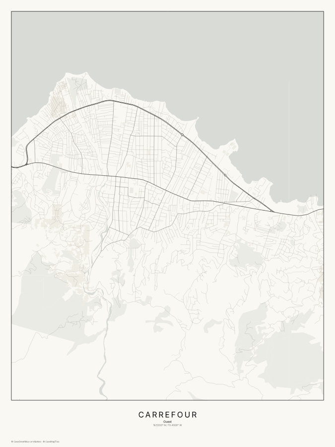 Carrefour map poster, classic style