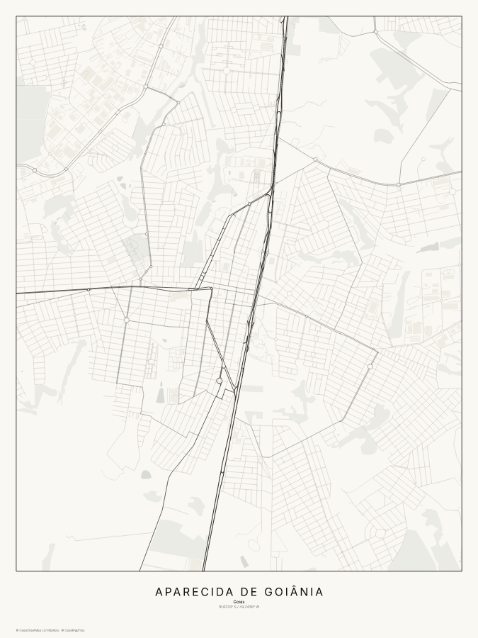Aparecida de Goiânia map poster, classic style