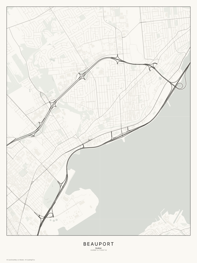 Beauport map poster, classic style