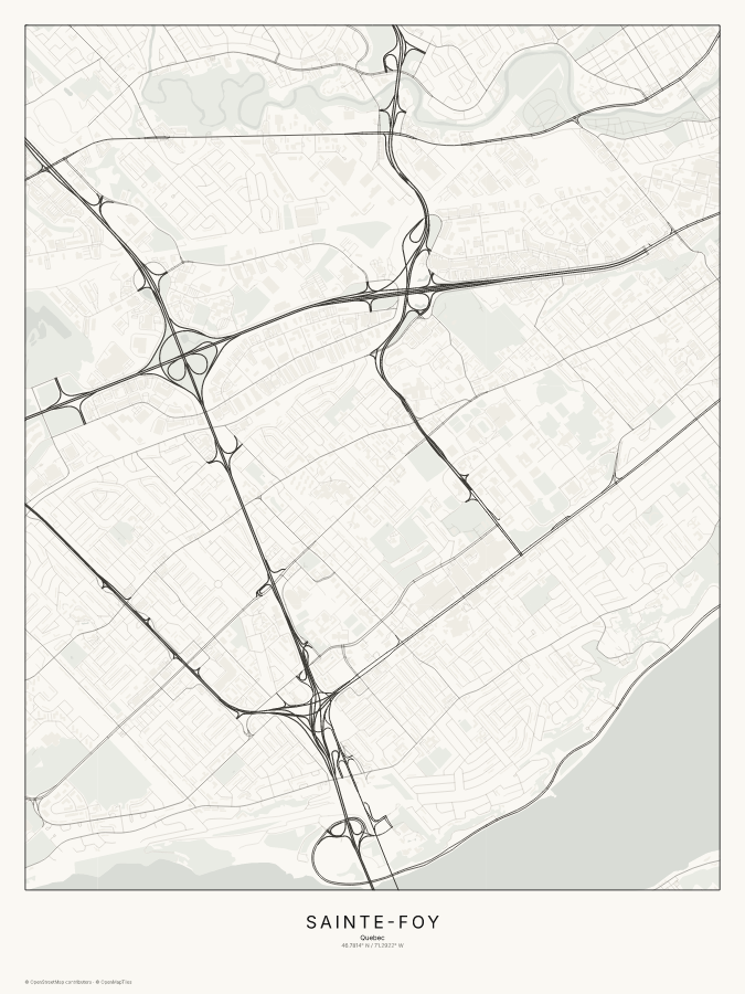 Sainte-Foy map poster, classic style