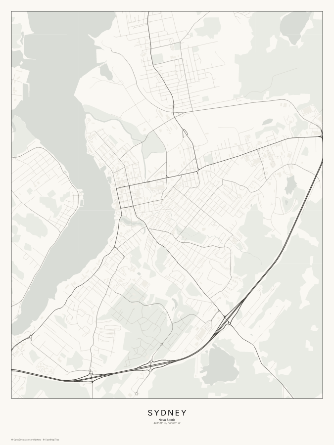 Sydney map poster, classic style