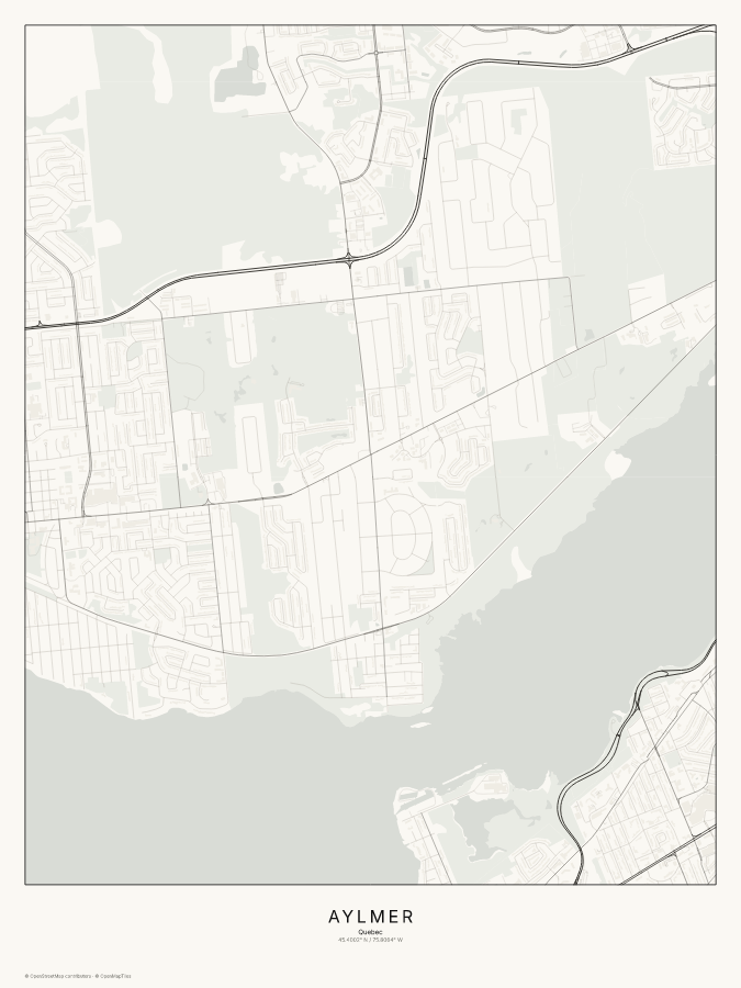 Aylmer map poster, classic style