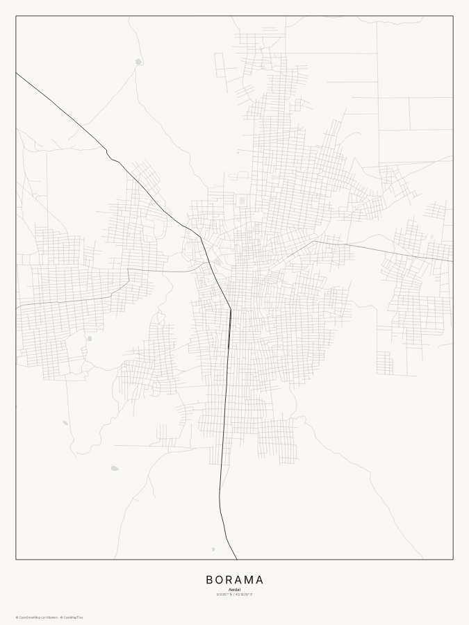 Borama map poster, classic style