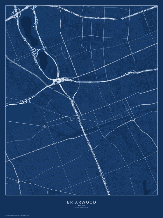 Briarwood map poster, blueprint style