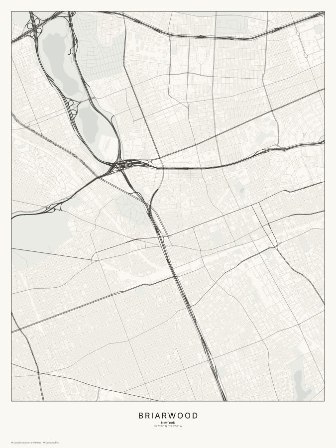 Briarwood map poster, classic style