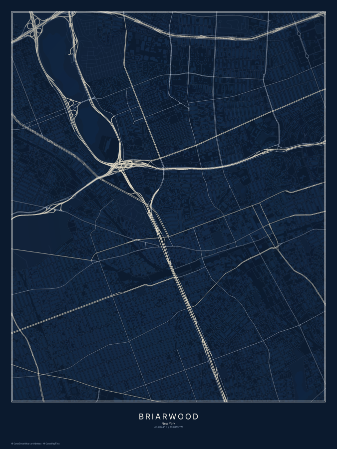 Briarwood map poster, midnight style