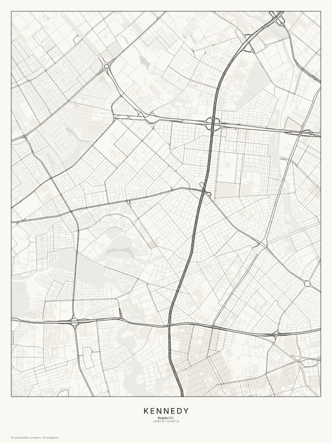 Kennedy map poster, classic style