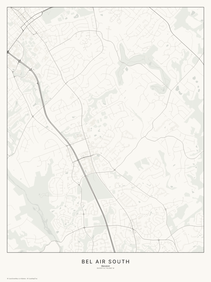 Bel Air South map poster, classic style