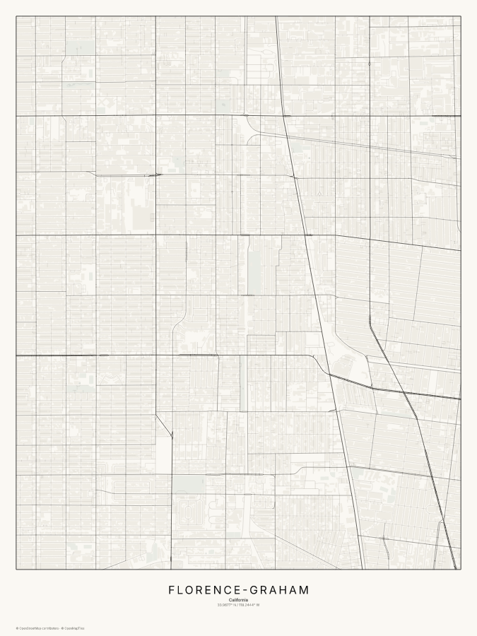 Florence-Graham map poster, classic style