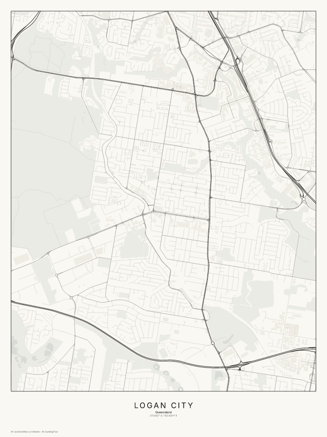 Logan City map poster, classic style