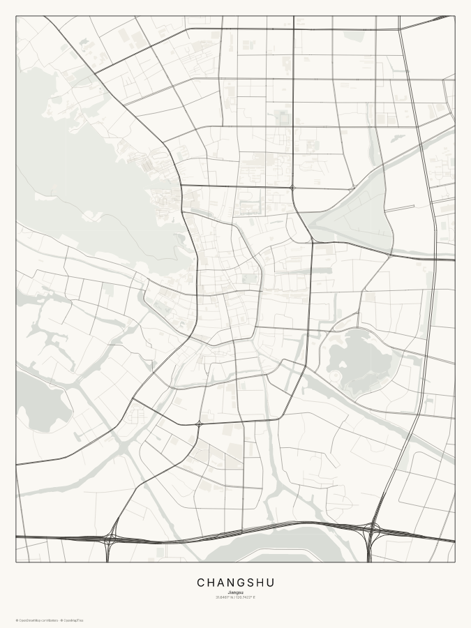 Changshu map poster, classic style