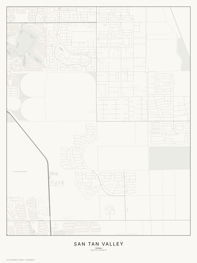 San Tan Valley map poster, classic style
