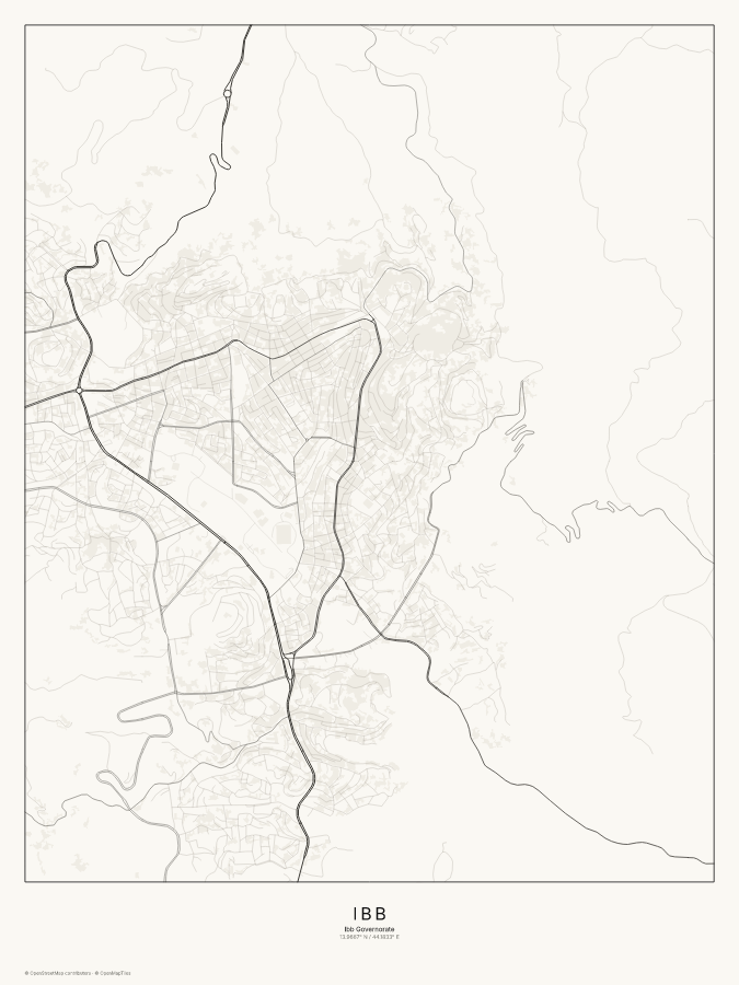Ibb map poster, classic style