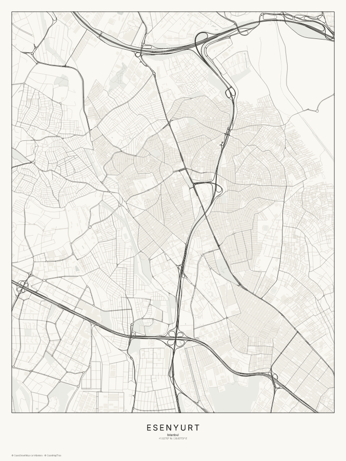 Esenyurt map poster, classic style