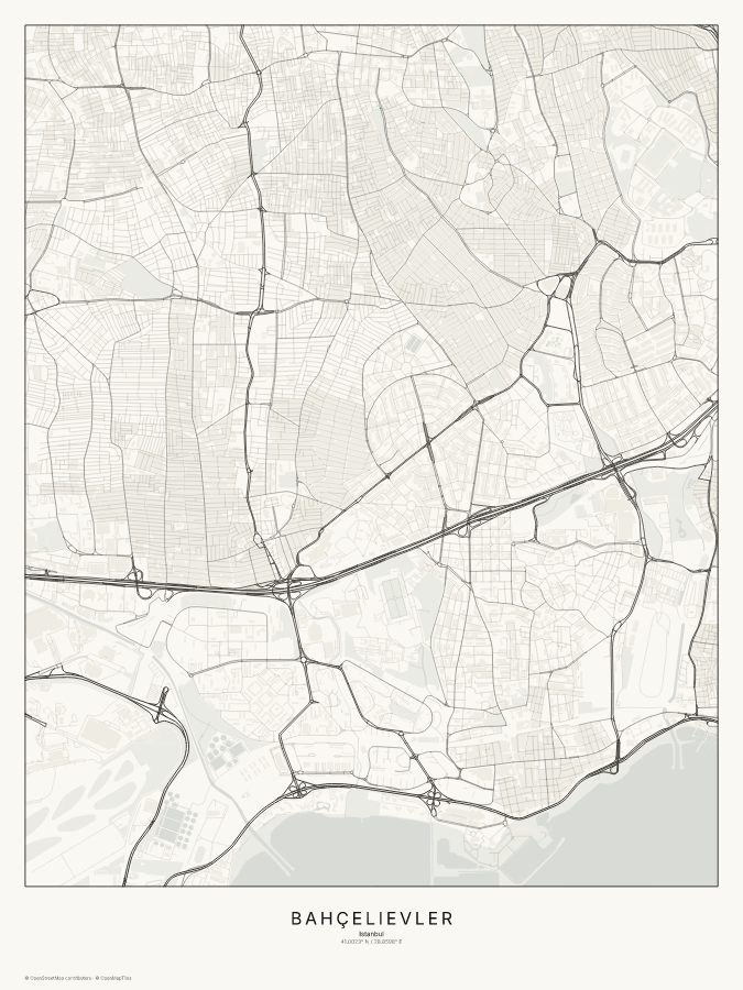 Bahçelievler map poster, classic style