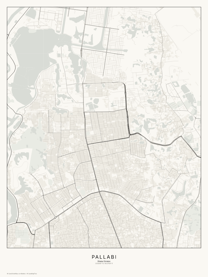 Pallabi map poster, classic style