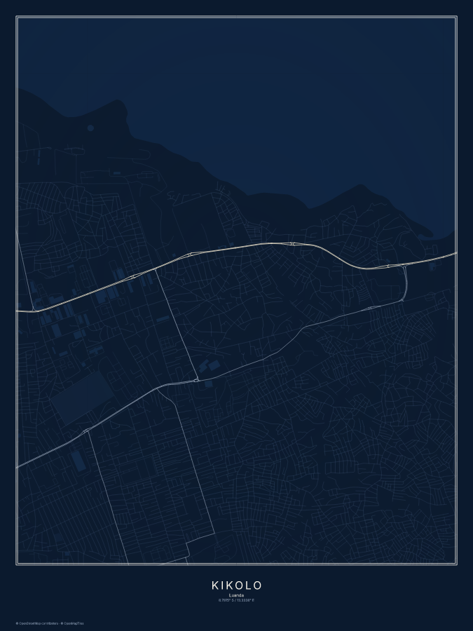 Kikolo map poster, midnight style