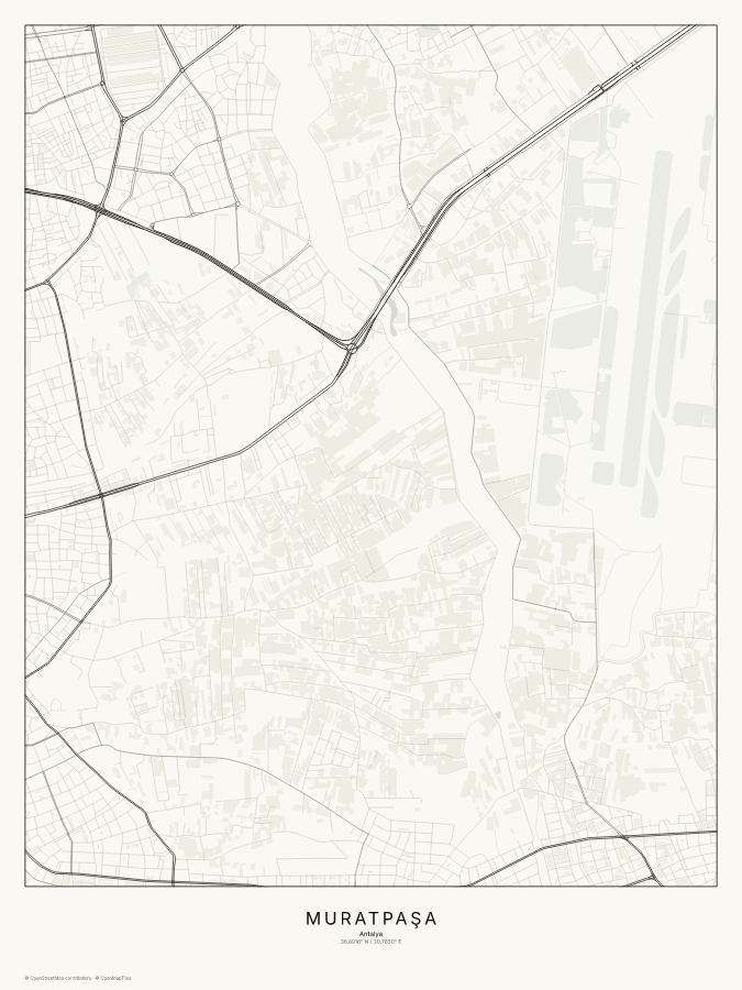 Muratpaşa map poster, classic style